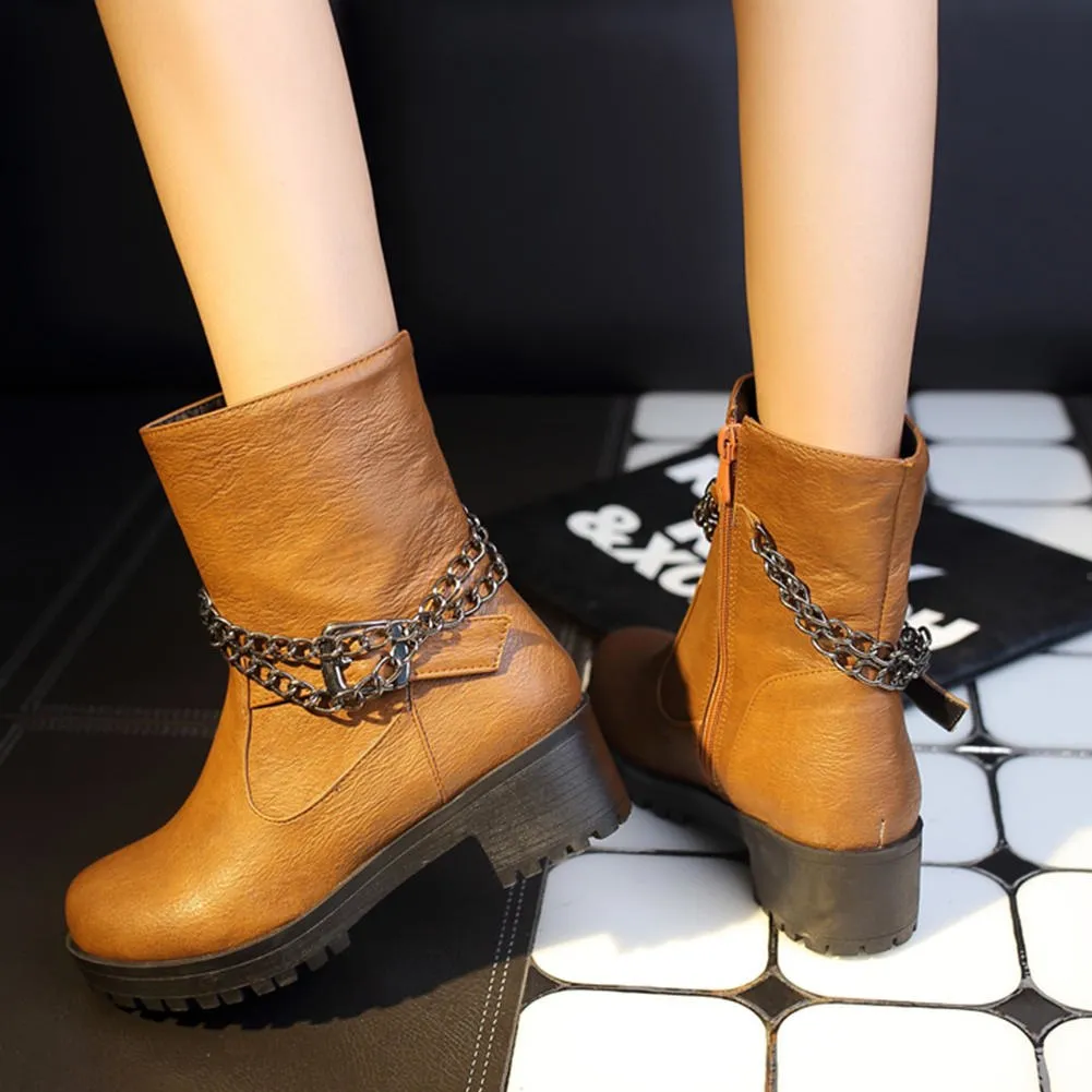 Square Heels Fashion Best Quality Martin Boots