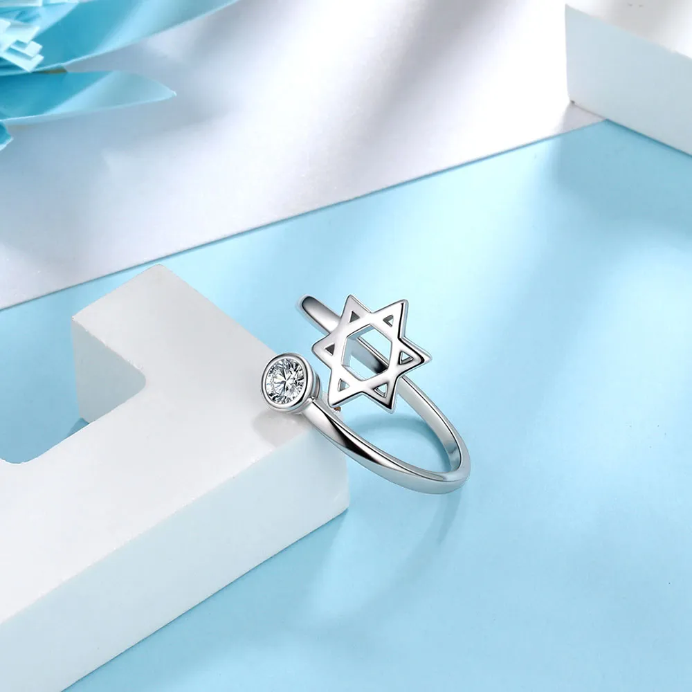 Star of David Ring Women Men Jewelry Gift 925 Sterling Silver