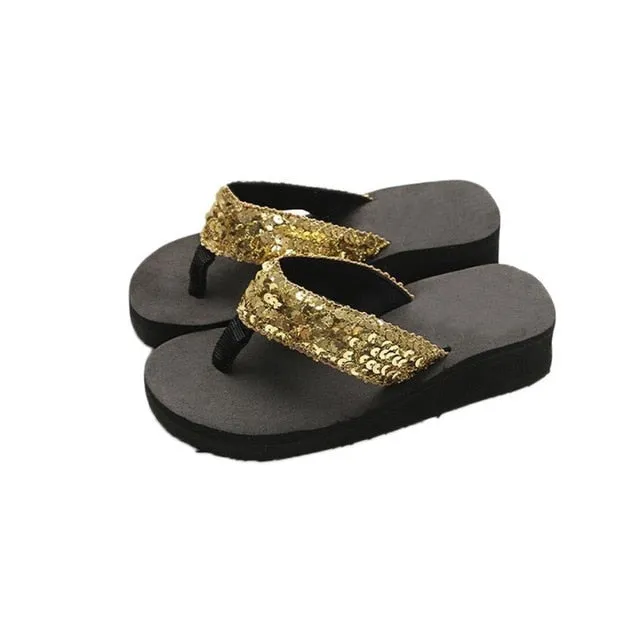 Summer Women Flip Flops Casual Sequins Anti-Slip slippers