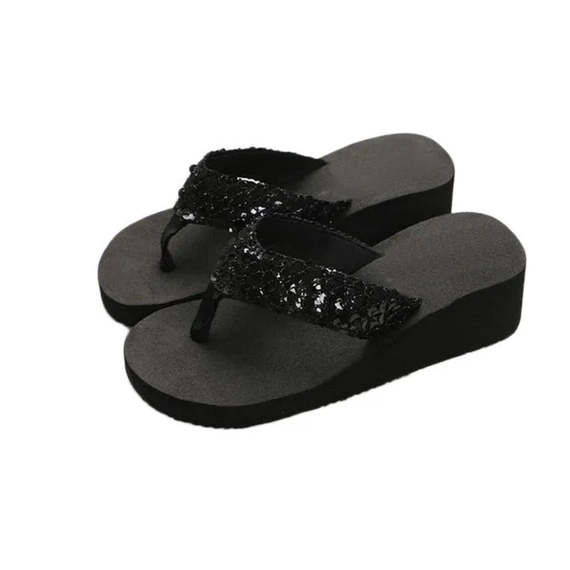 Summer Women Flip Flops Casual Sequins Anti-Slip slippers