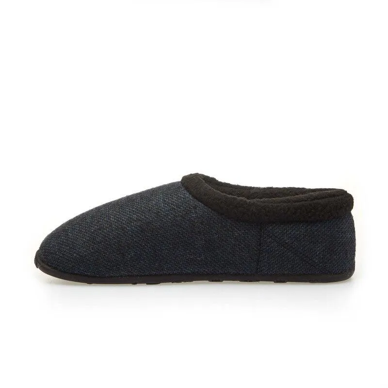 Tony - Dark Blue Tweed Men's Slippers