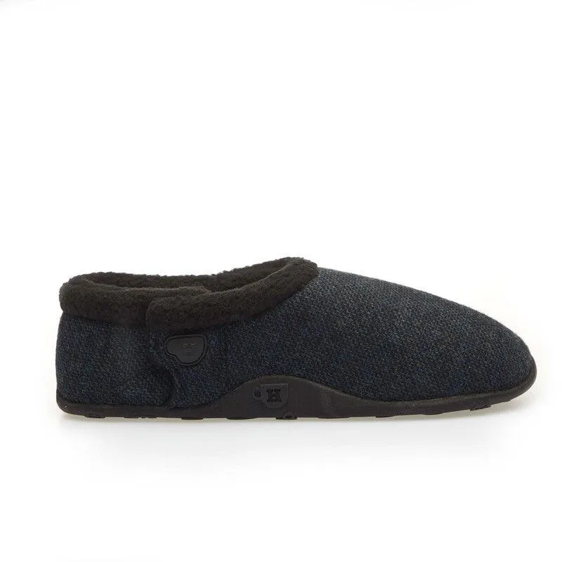 Tony - Dark Blue Tweed Men's Slippers