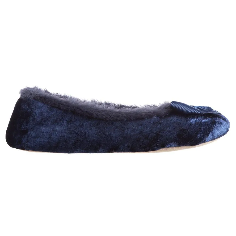 Women’s Iridescent Velour Krista Ballerina Slippers