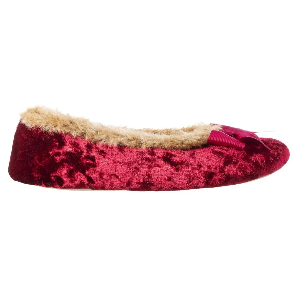 Women’s Iridescent Velour Krista Ballerina Slippers