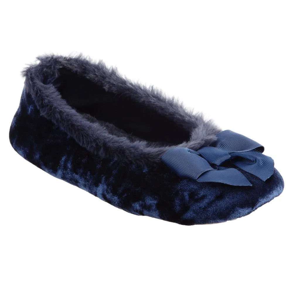 Women’s Iridescent Velour Krista Ballerina Slippers