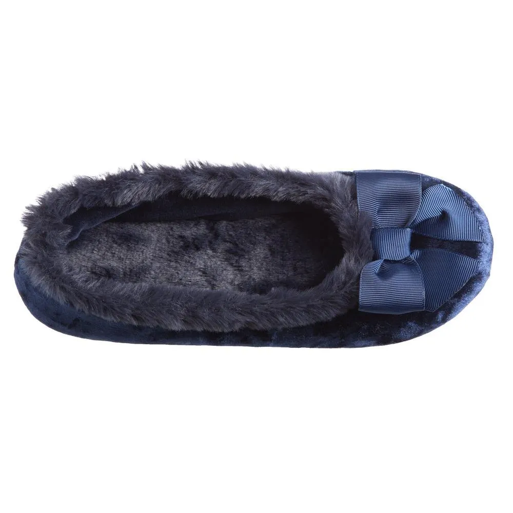 Women’s Iridescent Velour Krista Ballerina Slippers