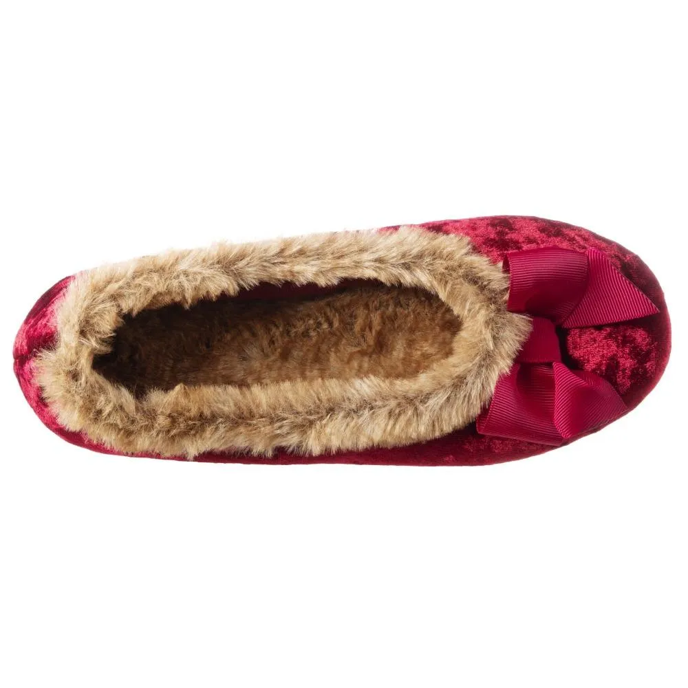 Women’s Iridescent Velour Krista Ballerina Slippers