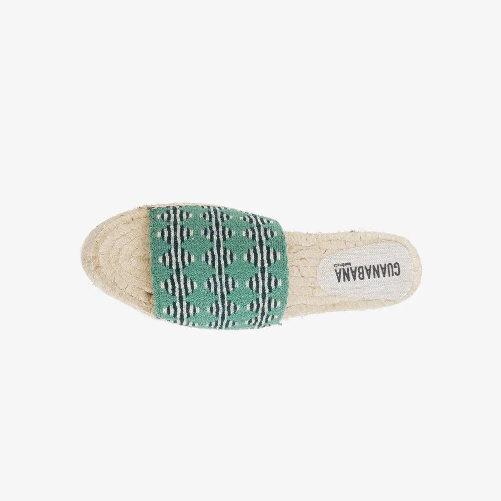 Woven slip on aqua